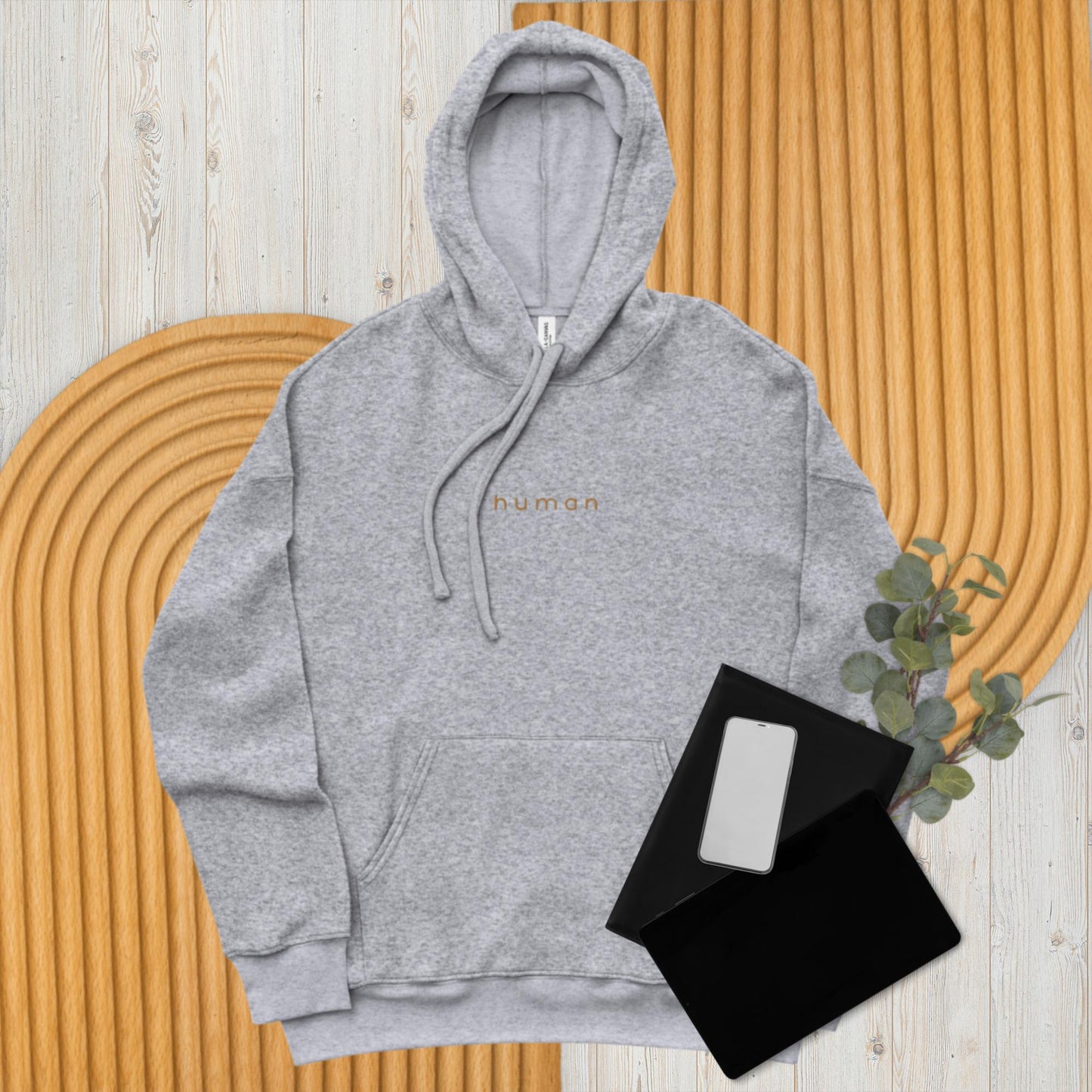 Unisex sueded fleece hoodie