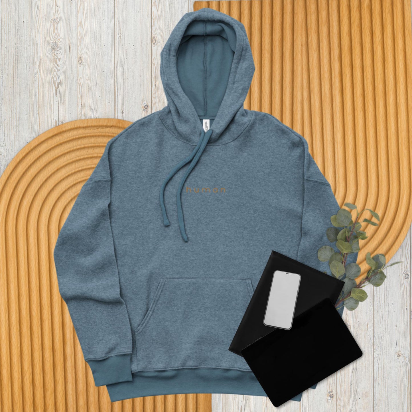 Unisex sueded fleece hoodie